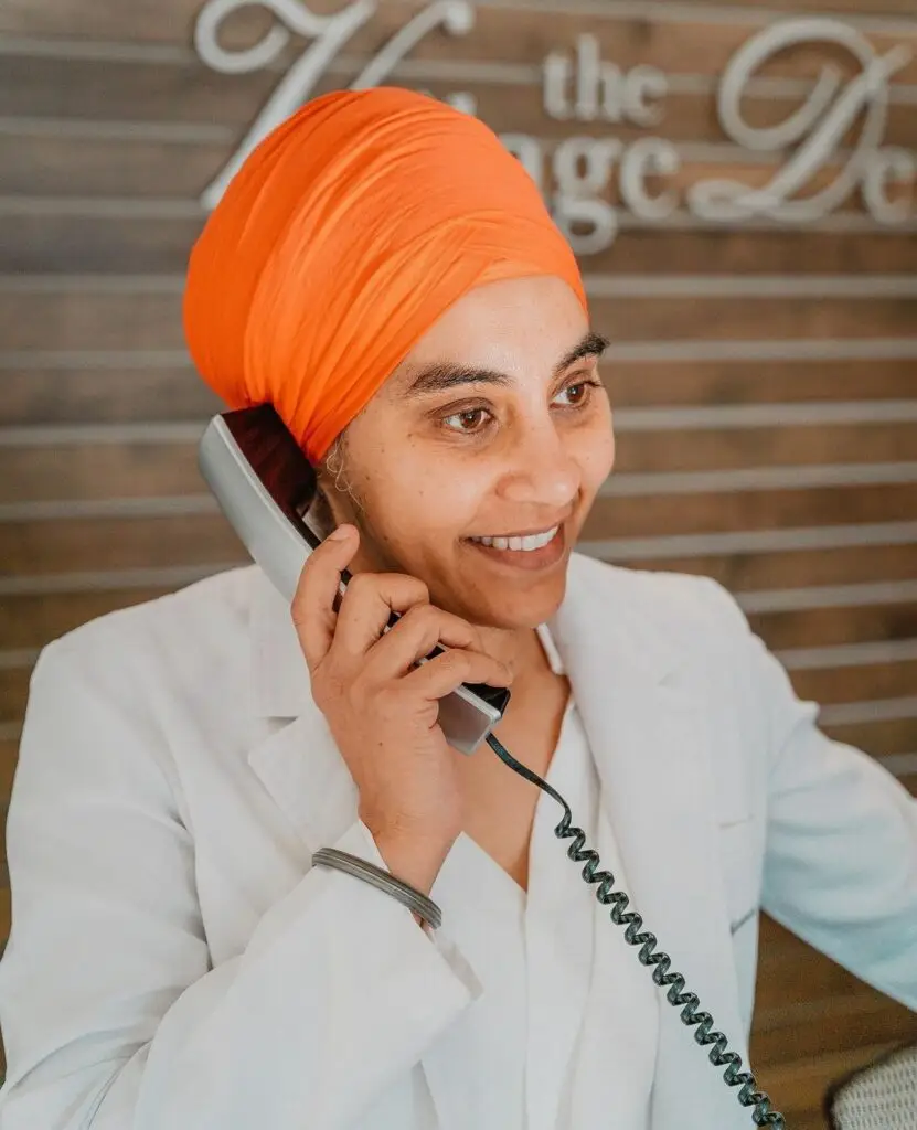 dr kaur on the phone